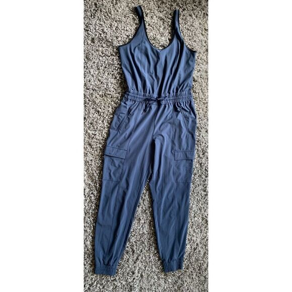 1- NWOT ATHLETA IRON BLUE ONE PIECE Unbound Jumpsuit Joggers sz S $128 - Picture 2 of 7
